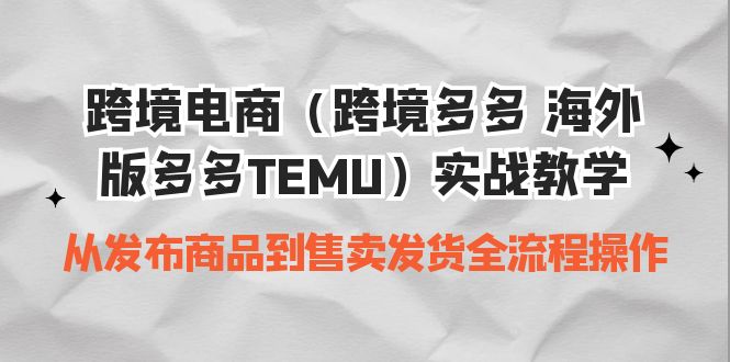 （6989期）跨境电商（跨境多多 海外版多多TEMU）实操教学 从发布商品到售卖发货全流程-古龙岛网创