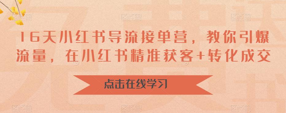 （6523期）16天-小红书 导流接单营，教你引爆流量，在小红书精准获客+转化成交-古龙岛网创