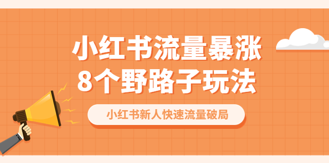 （6476期）小红书流量-暴涨8个野路子玩法：小红书新人快速流量破局（8节课）-古龙岛网创