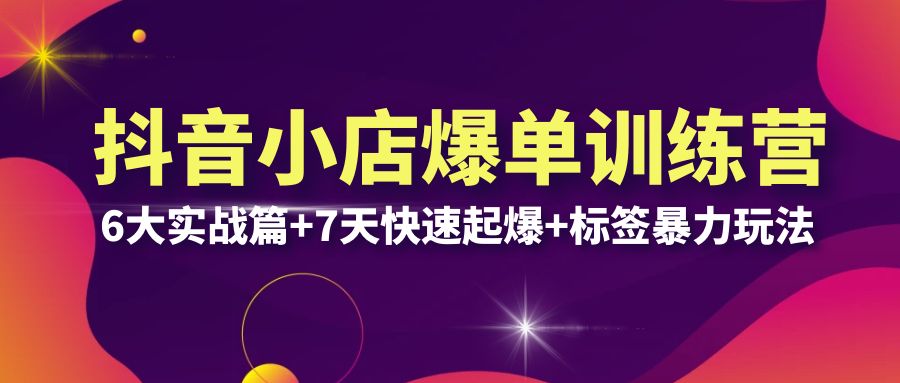 （6348期）抖音小店爆单训练营VIP线下课：6大实战篇+7天快速起爆+标签暴力玩法(32节)-古龙岛网创