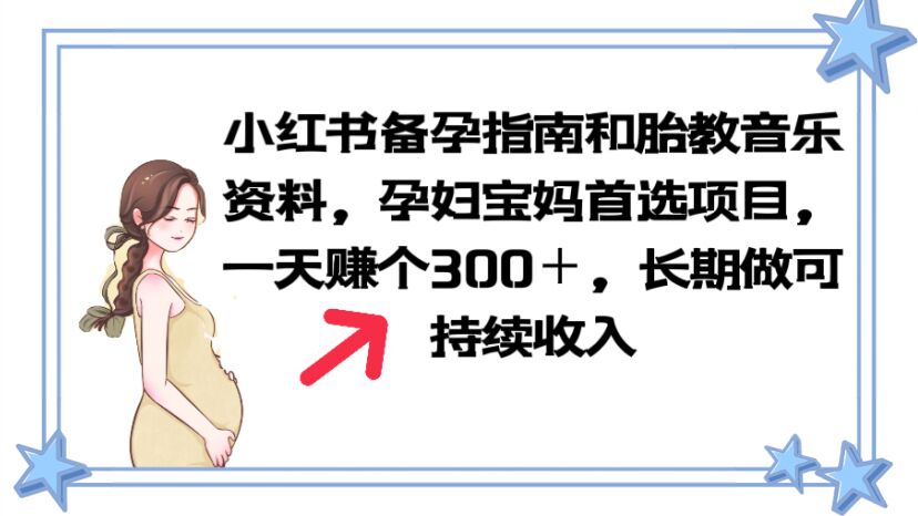 （6114期）小红书备孕指南和胎教音乐资料 孕妇宝妈首选项目 一天赚个300＋长期可做-古龙岛网创