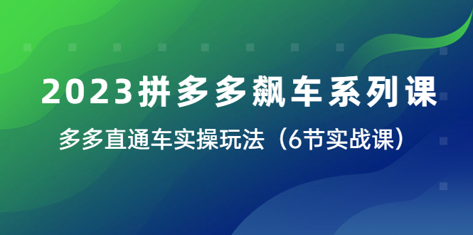 （6030期）2023拼多多飙车系列课，多多直通车实操玩法（6节实战课）-古龙岛网创