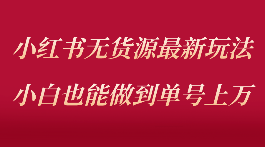 （5646期）小红书无货源最新螺旋起号玩法，电商小白也能做到单号上万（收费3980）-古龙岛网创