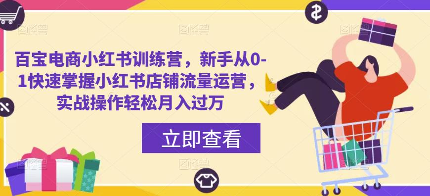 百宝电商小红书训练营，新手从0-1快速掌握小红书店铺流量运营，实战操作轻松月入过万-古龙岛网创