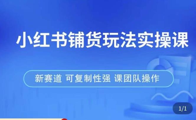 小红书铺货玩法实操课，流量大，竞争小，非常好做，新赛道，可复制性强，可团队操作-古龙岛网创