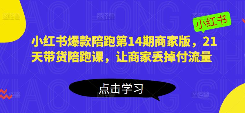 小红书爆款陪跑第14期商家版，21天带货陪跑课，让商家丢掉付流量-古龙岛网创