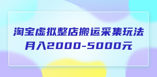 （5931期）淘宝虚拟整店搬运采集玩法分享课：月入2000-5000元（5节课）-古龙岛网创