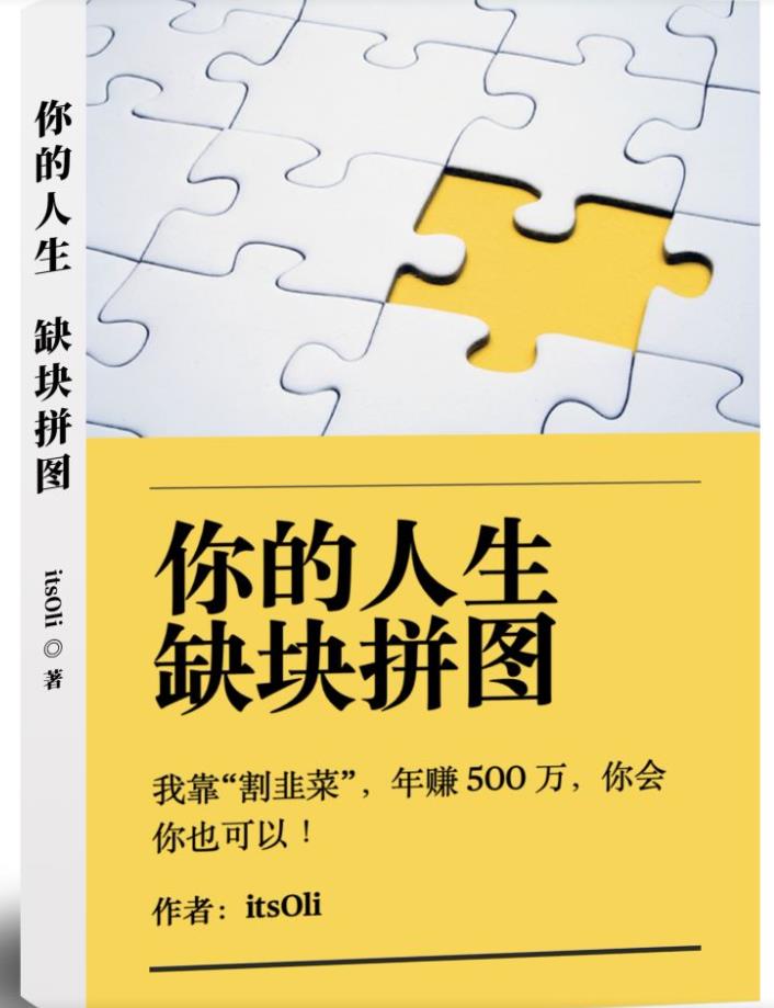 某高赞电子书《你的人生，缺块拼图——我靠“割韭菜”，年赚500万，你会你也可以》-古龙岛网创