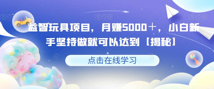 益智玩具项目，月赚5000＋，小白新手坚持做就可以达到【揭秘】-古龙岛网创