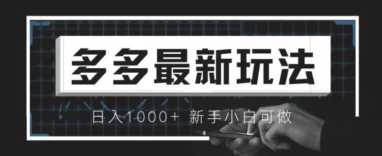 价值4980的拼多多最新玩法，月入3w【新手小白必备项目】【揭秘】-古龙岛网创