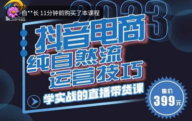 李扭扭·2023自然流运营技巧，纯自然流不亏品起盘直播间，实战直播带货课（视频课+话术文档）-古龙岛网创