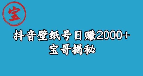 宝哥抖音壁纸号日赚2000+，不需要真人露脸就能操作【揭秘】-古龙岛网创