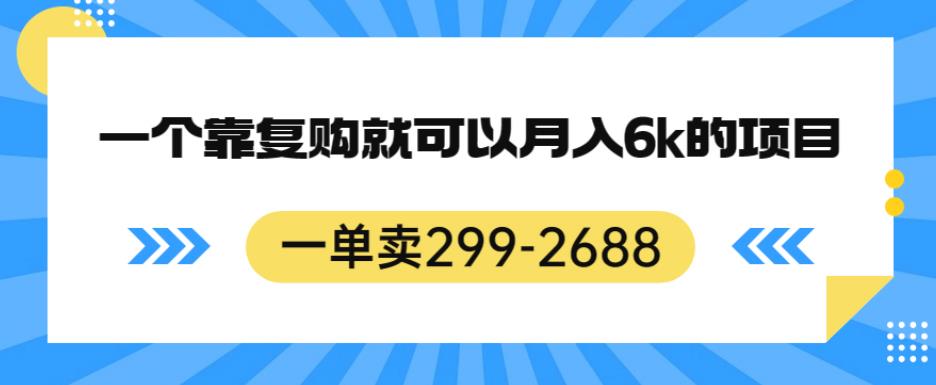 一单卖299-2688，一个靠复购就可以月入6k的暴利项目【揭秘】-古龙岛网创