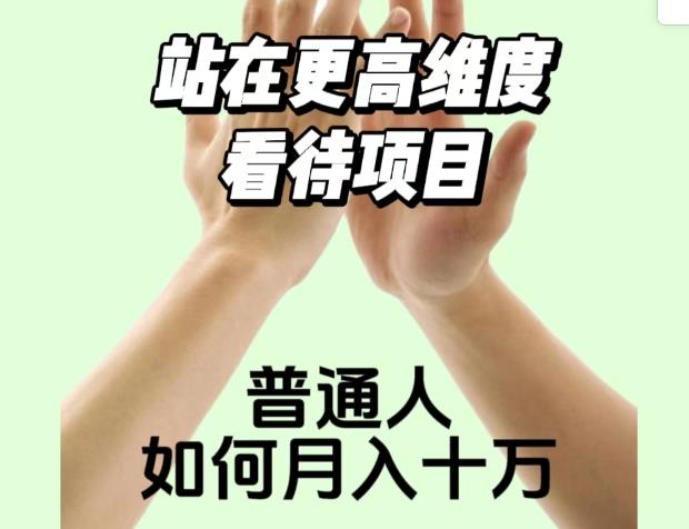 2023最火项目：站在更高维度看待项目，普通人如何月入十万【揭秘】-古龙岛网创