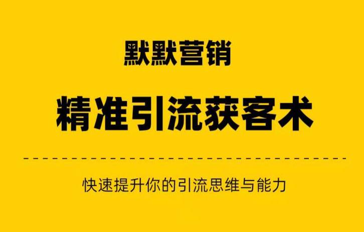 默默营销·精准引流+私域营销+逆袭赚钱（三件套）快速提升你的赚钱认知与营销思维-古龙岛网创