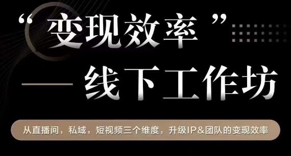 变现效率线下工作坊，从‮播直‬间、私域、‮视短‬频‮个三‬维度，升级IP和团队变现效率-古龙岛网创