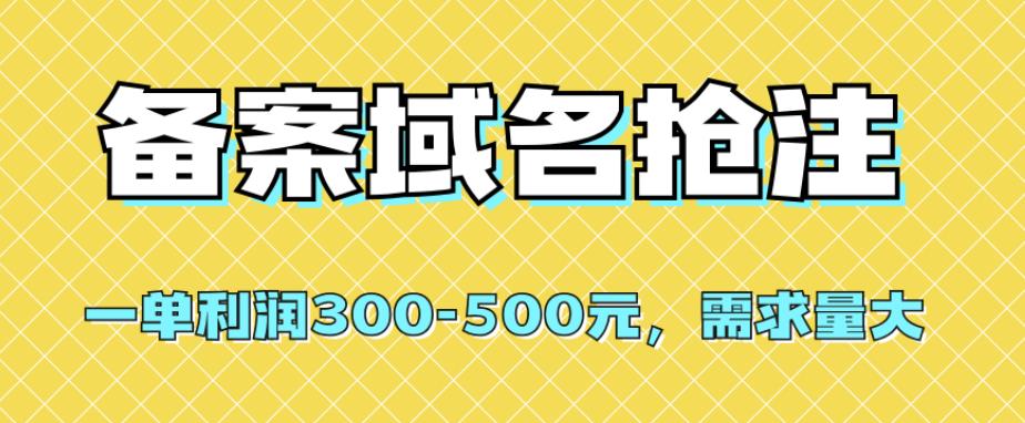 【全网首发】备案域名抢注，一单利润300-500元，需求量大-古龙岛网创