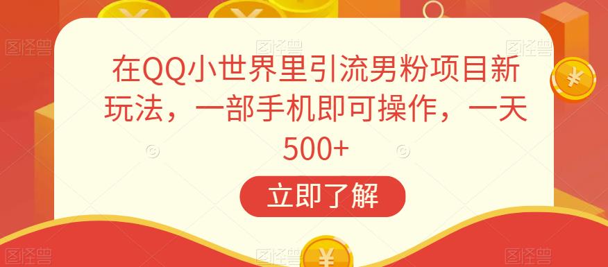 在QQ小世界里引流男粉项目新玩法，一部手机即可操作，一天500+【揭秘】-古龙岛网创