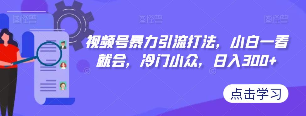 视频号暴力引流打法，小白一看就会，冷门小众，日入300+【揭秘】-古龙岛网创