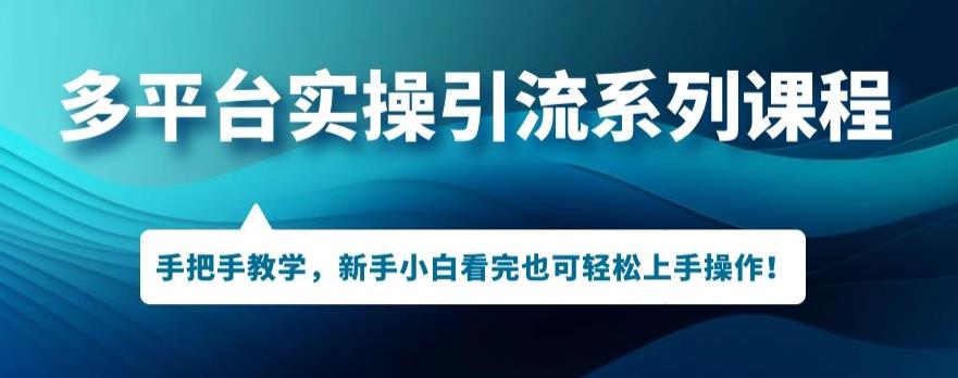 多平台引流实操系列课程，新手小白看完也可轻松上手进行引流操作-古龙岛网创