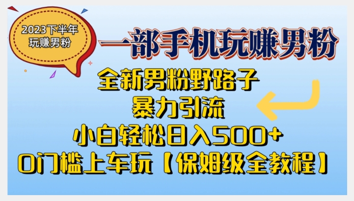 2023全新男粉野路子暴力引流，小白轻松日入500+，全新野路子玩法，0门槛上车玩【保姆级全教程】-古龙岛网创