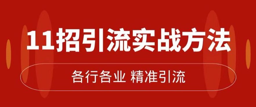 精准引流术：11招引流实战方法，让你私域流量加到爆（11节课完整)-古龙岛网创