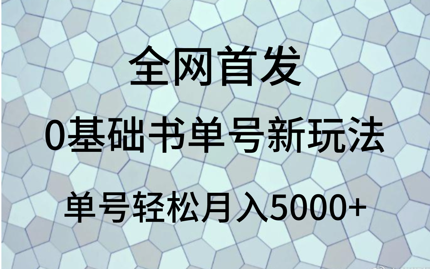 0基础书单号新玩法，操作简单，单号轻松月入5000+-古龙岛网创