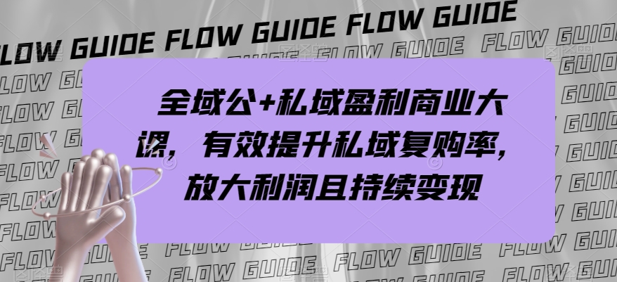 全域公+私域盈利商业大课，有效提升私域复购率，放大利润且持续变现-古龙岛网创