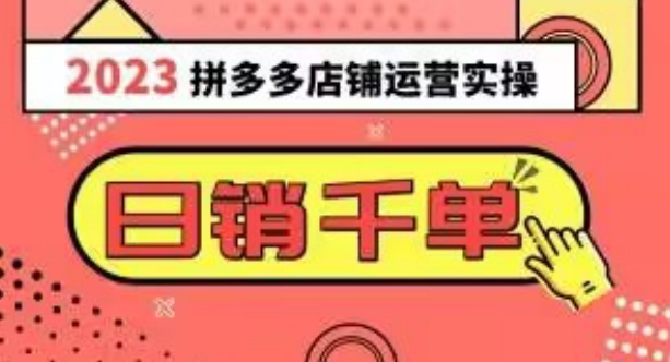 2023拼多多运营实操，每天30分钟日销1000＋，爆款选品技巧大全（10节课）-古龙岛网创