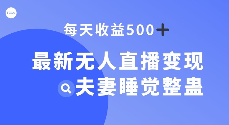 最新无人直播变现，夫妻睡觉整蛊，每天躺赚500+【揭秘】-古龙岛网创