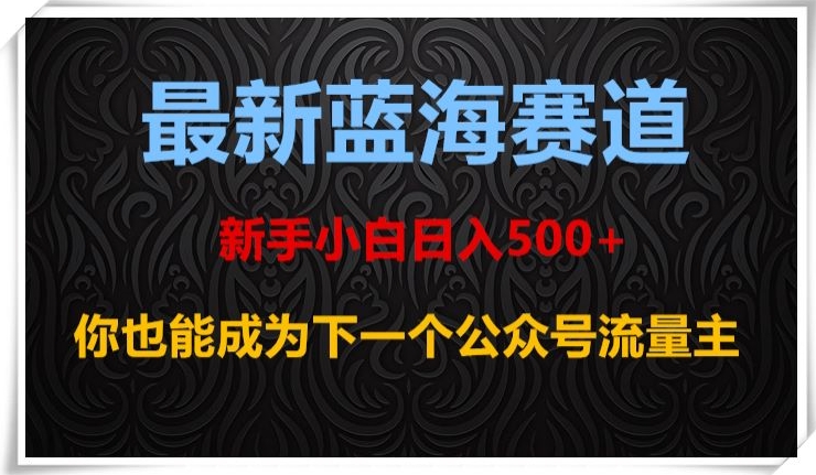 最新蓝海赛道，新手小白日入500+，你也能成为下一个公众号流量主【揭秘】-古龙岛网创