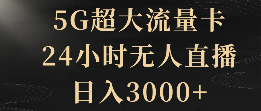 （8304期）5G超大流量卡，24小时无人直播，日入3000+-古龙岛网创