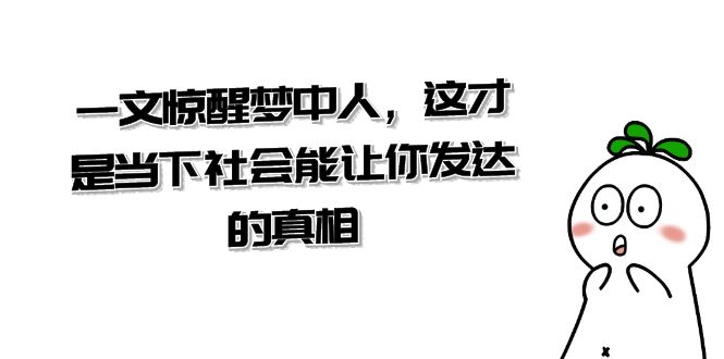 某公众号付费文章《一文惊醒梦中人，这才是当下社会能让你发达的真相》-古龙岛网创