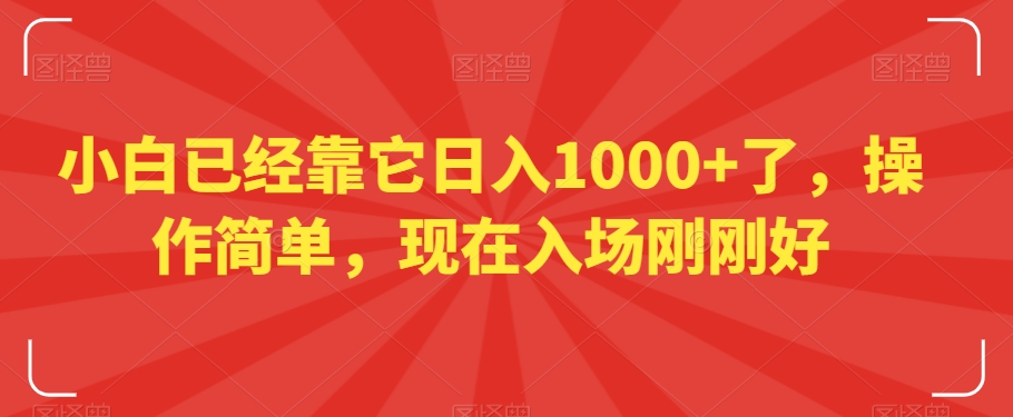 小白已经靠它日入1000+了，操作简单，现在入场刚刚好【揭秘】-古龙岛网创