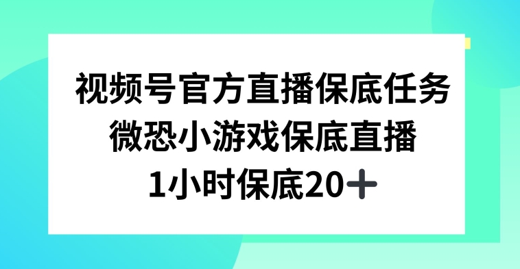 视频号直播任务，微恐小游戏，1小时20+【揭秘】-古龙岛网创