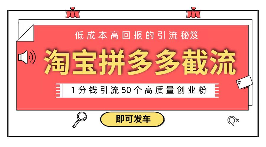 （8787期）淘宝拼多多电商平台截流创业粉 只需要花上1分钱，长尾流量至少给你引流50粉-古龙岛网创