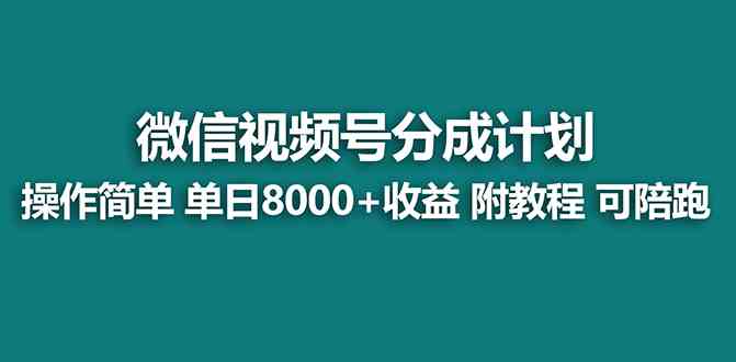 （8929期）【蓝海项目】视频号分成计划最新玩法，单天收益8000+，附玩法教程，24年…-古龙岛网创