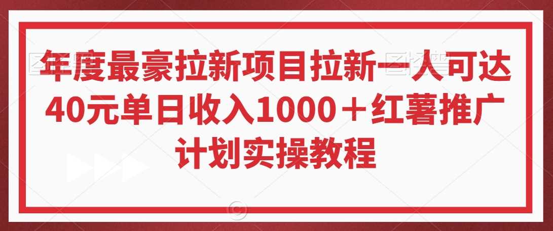 年度最豪拉新项目拉新一人可达40元单日收入1000＋红薯推广计划实操教程【揭秘】-古龙岛网创