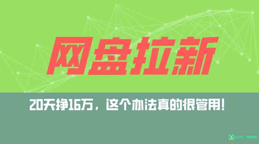 网盘拉新+私域全自动玩法，0粉起号，小白可做，当天见收益，已测单日破5000-古龙岛网创