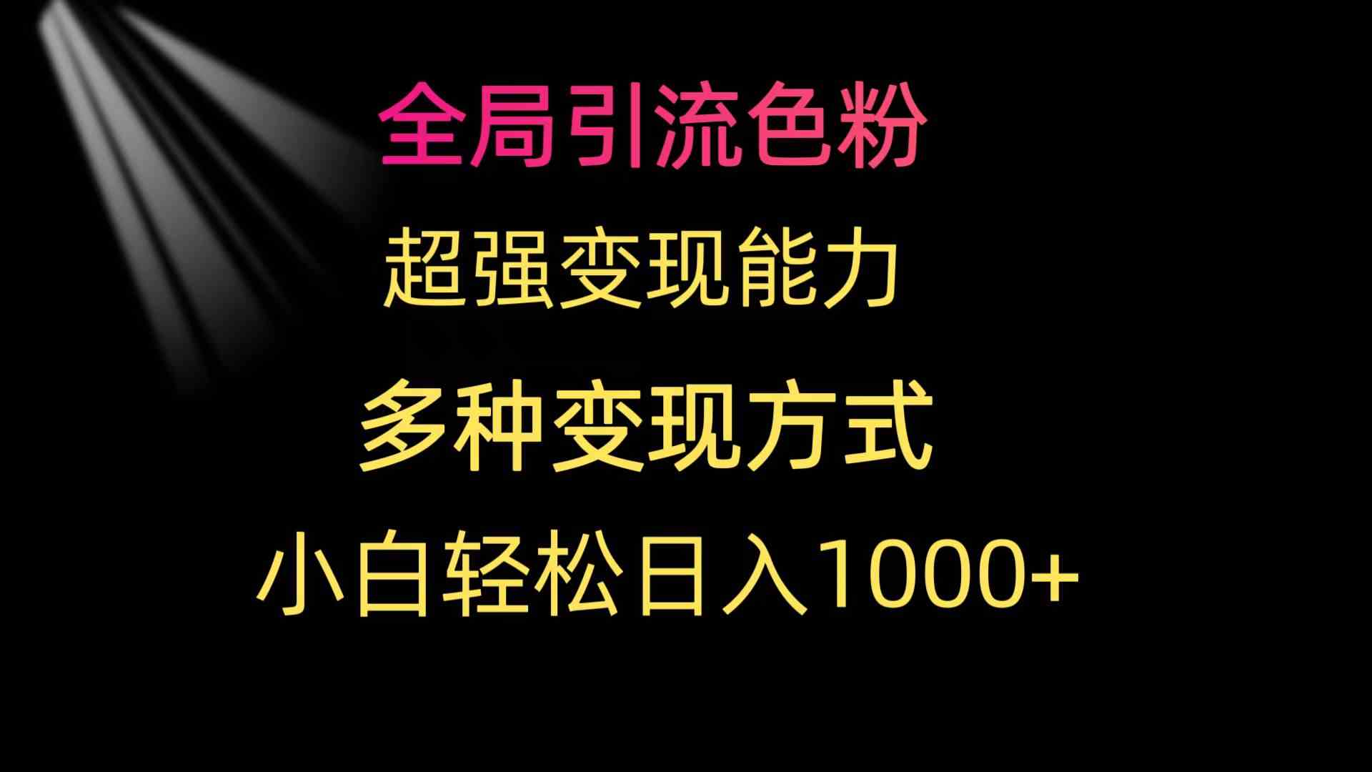 （9680期）全局引流色粉 超强变现能力 多种变现方式 小白轻松日入1000+-古龙岛网创