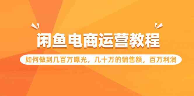 （9560期）闲鱼电商运营教程：如何做到几百万曝光，几十万的销售额，百万利润-古龙岛网创