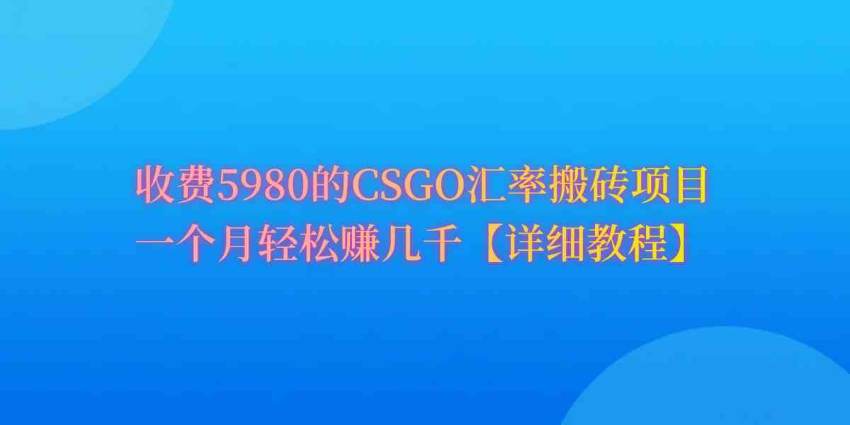 （9776期）CSGO装备搬砖，月综合收益率高达60%，你也可以！-古龙岛网创