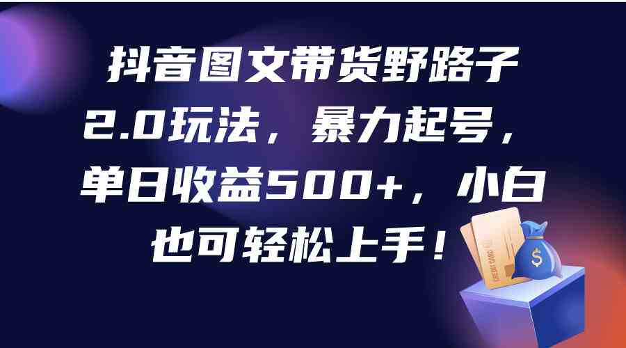 （9790期）抖音图文带货野路子2.0玩法，暴力起号，单日收益500+，小白也可轻松上手！-古龙岛网创