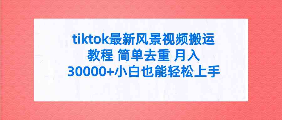 （9804期）tiktok最新风景视频搬运教程 简单去重 月入30000+附全套工具-古龙岛网创