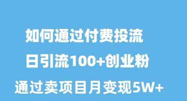 （10189期）如何通过付费投流日引流100+创业粉月变现5W+-古龙岛网创