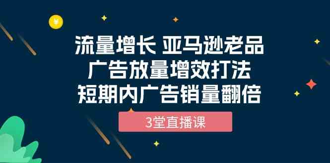 （10112期）流量增长 亚马逊老品广告放量增效打法，短期内广告销量翻倍（3堂直播课）-古龙岛网创