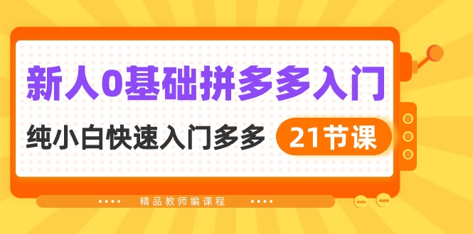 （10299期）新人0基础拼多多入门，​纯小白快速入门多多（21节课）-古龙岛网创