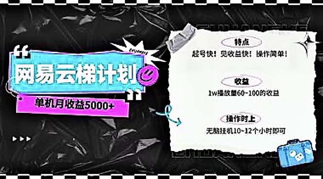 （10389期）2024网易云云梯计划 单机日300+ 无脑月入5000+-古龙岛网创