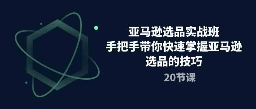 亚马逊选品实战班，手把手带你快速掌握亚马逊选品的技巧（20节课）-古龙岛网创