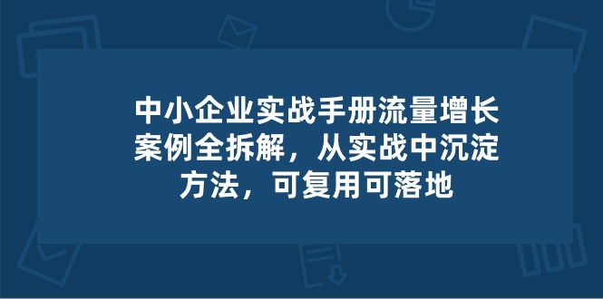 （10889期）中小 企业 实操手册-流量增长案例拆解，从实操中沉淀方法，可复用可落地-古龙岛网创